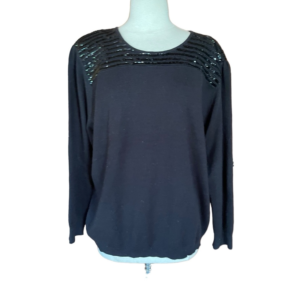 1980s Tan Flay‎ Oversized Sequin Sweater